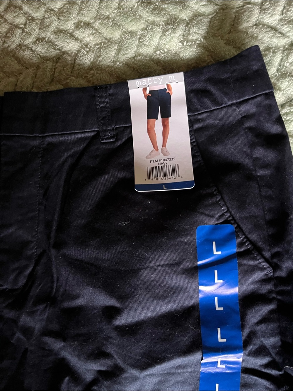 NEW  Matty M Womens sz Large MATTY M Performance Shorts - NAVY Blue - Picture 2 of 2